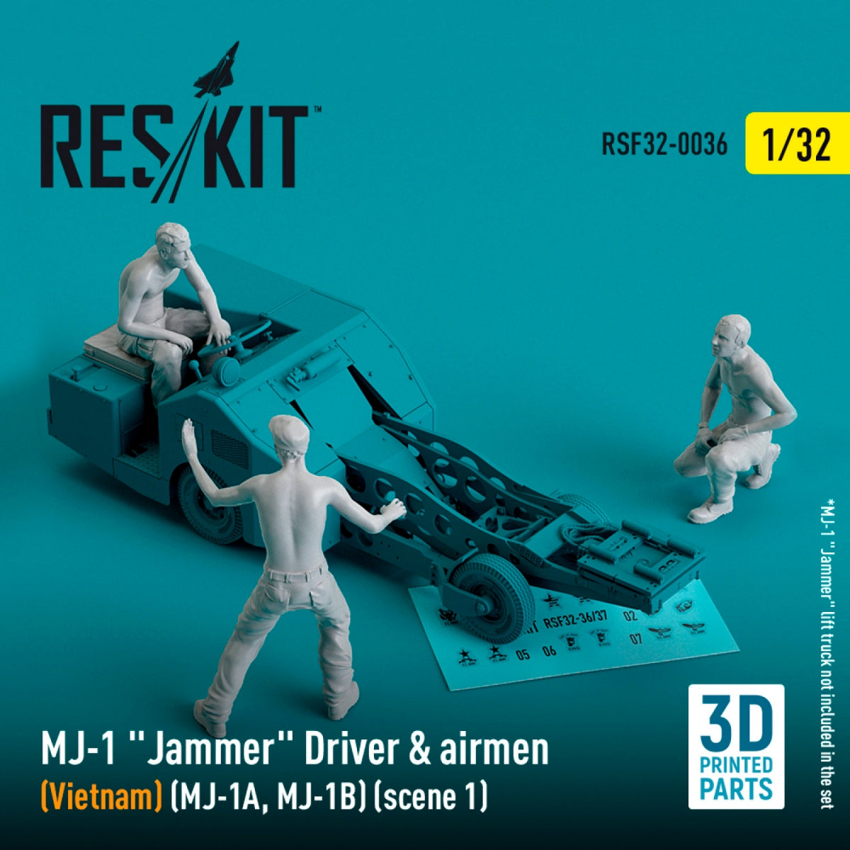 RESKIT RSF32-0036 Pilotes de brouilleur MJ-1 (Vietnam) (MJ-1A, MJ-1B) (scène 1) (3 pièces) (Impression 3D) 1/32 – image 2