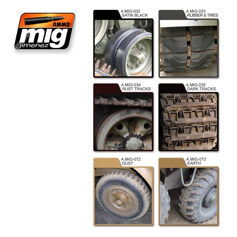 AMMO Mig 7105 TIRES AND TRACKS 6x17ml – Bild 2