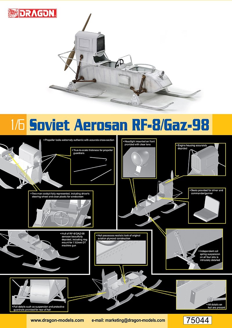 Dragon 75044 Soviet Aerosan Rf-8/Gaz-98 1/6 – Bild 2