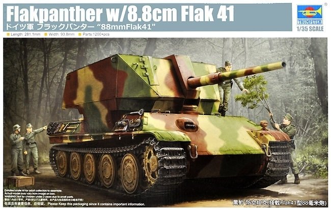 Trumpeter 09530 Flakpanther allemand avec canon Flak 41 de 8,8 cm, échelle 1/35