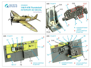 Quinta Studio QD48443 P-47B Thunderbolt 3D-Printed coloured Interior on decal paper (Dora Wings) 1/48 – imagen 2