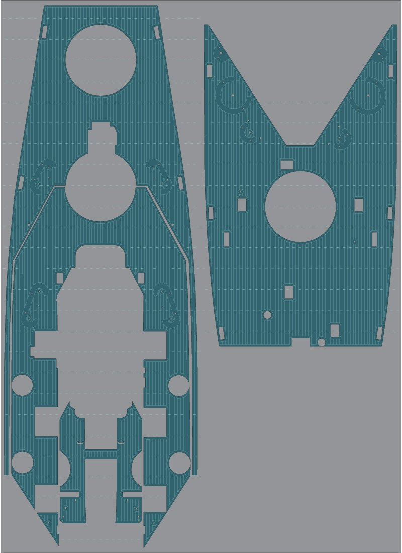 Pontos 35026WD1 USS BB-60 Alabama, ensemble de pont en bois (1/350)