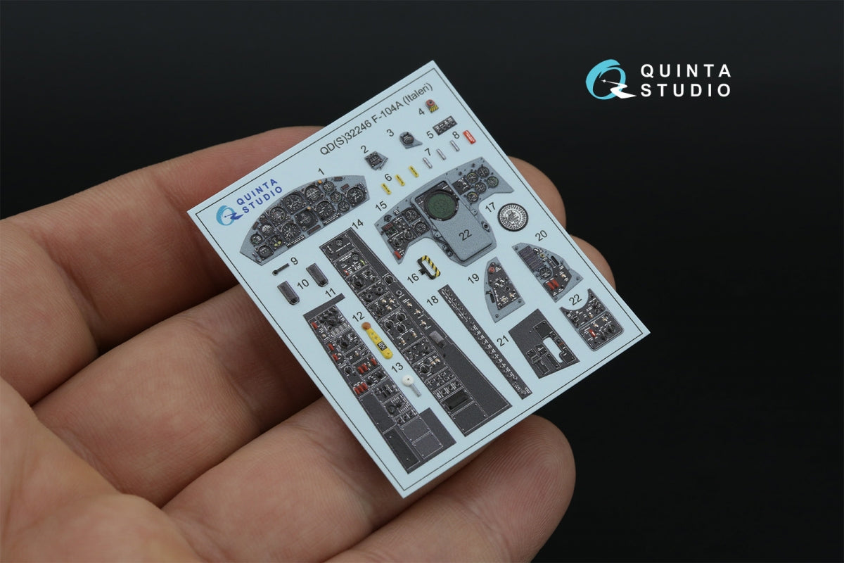 Quinta Studio QDS-32246 F-104A 3D-Printed &amp;amp; coloured Interior on decal paper (Italeri) (Small version) 1/32 – Bild 5