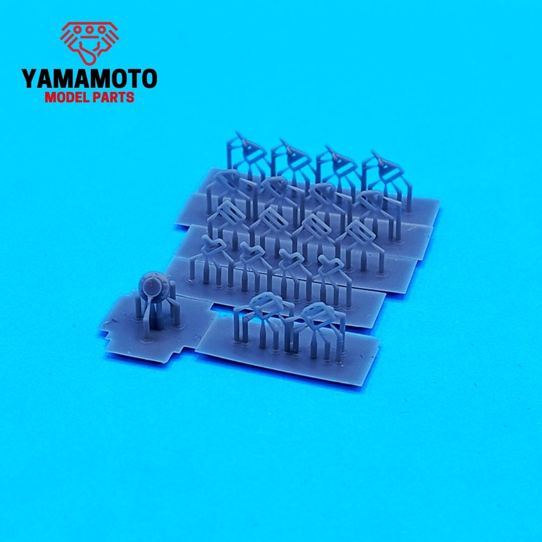 Yamamoto YMPTUN117 Racing Seatbelts 4 Points Set 2 - Blue &amp;amp; Green 1/24 – imagen 3