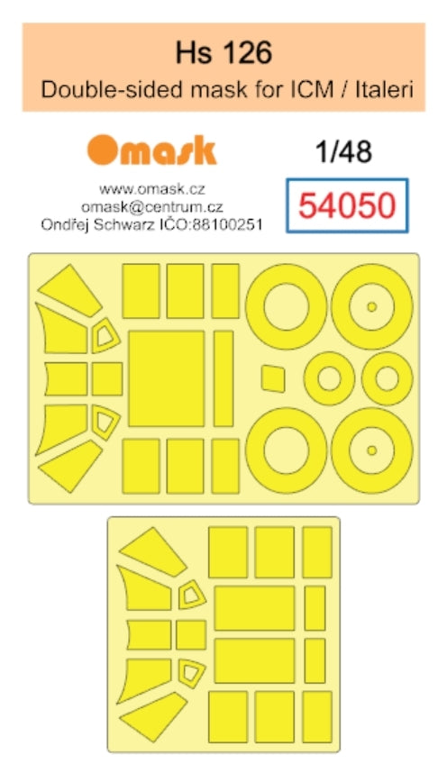 Omask 54050 Hs 126 double-sided mask (for ICM / Italeri) 1/48