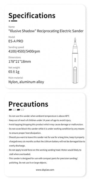 DSPIAE ES-A PRO Reciprocating Sander PRO