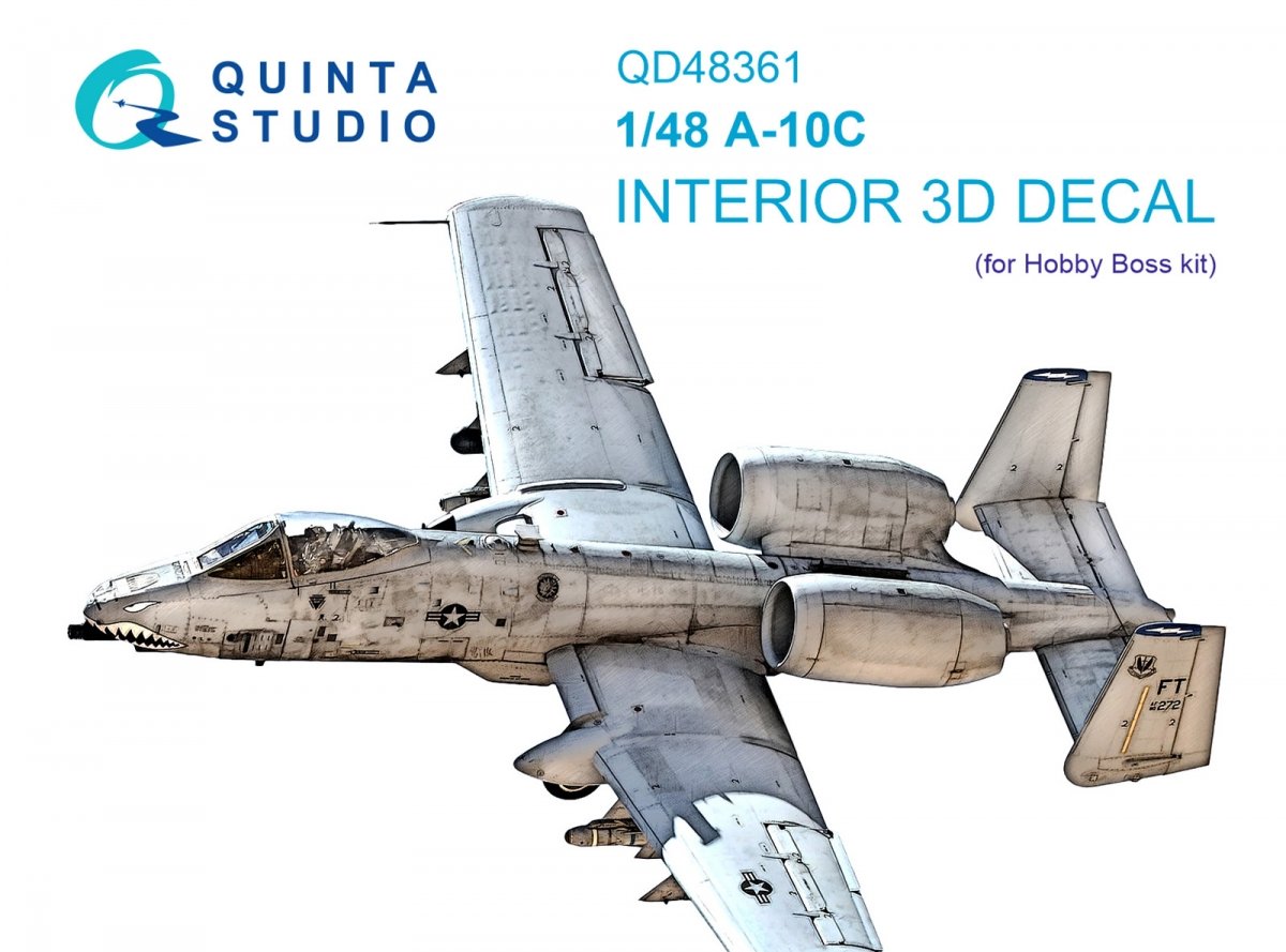 Quinta Studio QD48361 A-10C 3D-Printed &amp;amp; coloured Interior on decal paper (Hobby Boss) 1/48