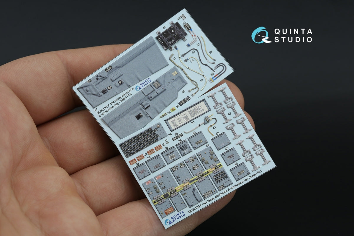 Intérieur imprimé en 3D et coloré sur papier décalcomanie Quinta Studio QD32246 F-104A (Italeri) 1/32 – image 3