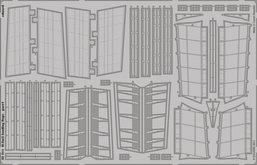 Volets d&amp;#39;atterrissage Eduard 32311 Il-2m3 HOBBY BOSS (1/32)