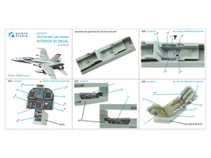 Quinta Studio QD72077 F/A-18C late 3D-Printed &amp;amp; coloured Interior on decal paper (Academy) 1/72 – imagen 13