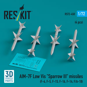 Missiles AIM-7F Low Vis « Sparrow III » (4 pièces) (Impression 3D) 1/72