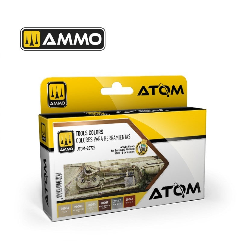 AMMO par Mig Jimenez 20723 ATOM Tools, coffret de 6 flacons de 20 ml