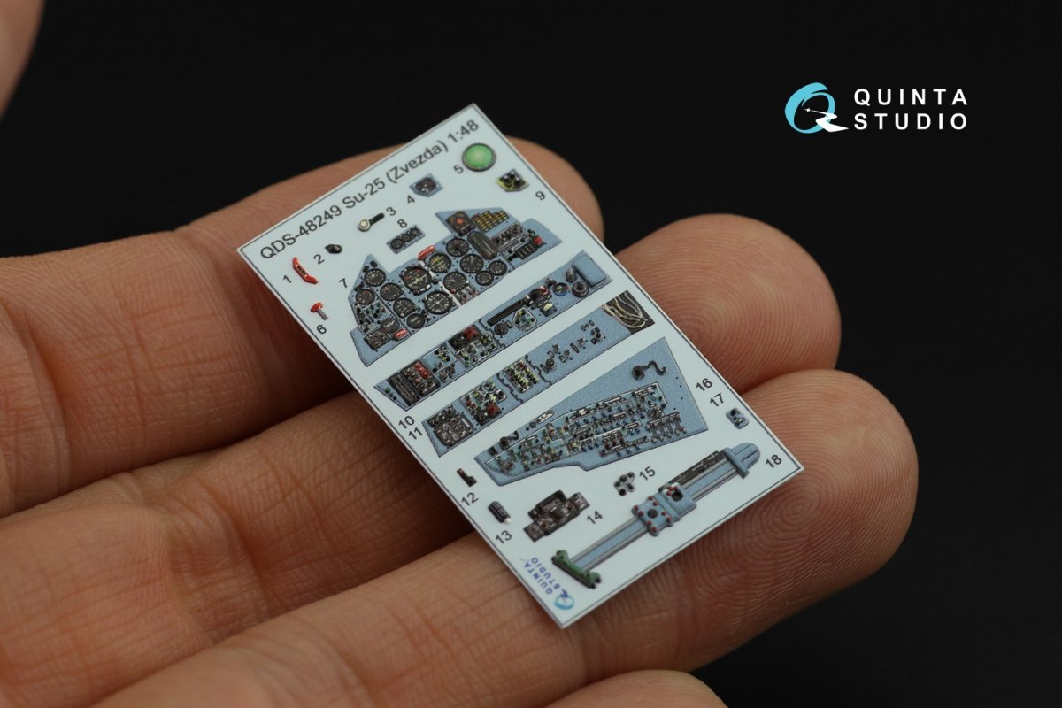Quinta Studio QDS-48249 Su-25 3D-Printed &amp;amp; colored Interior on decal paper (Zvezda) 1/48 – imagen 11