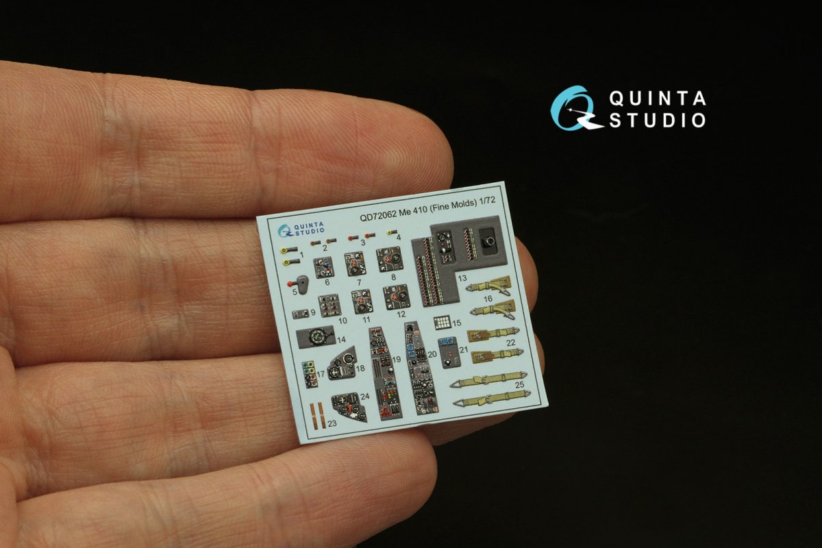 Quinta Studio QD72062 Me 410 3D-Printed &amp;amp; coloured Interior on decal paper (Fine Molds) 1/72 – imagen 3