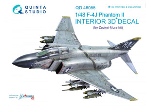 Quinta Studio QD48055 F-4J 3D-Printed &amp;amp; coloured Interior on decal paper (for ZM SWS kit) 1/48