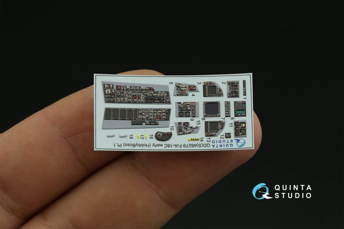 Quinta Studio QDS-48279 F/A-18C early 3D-Printed &amp;amp; coloured Interior on decal paper (HobbyBoss)(Small version) 1/48 – imagen 6