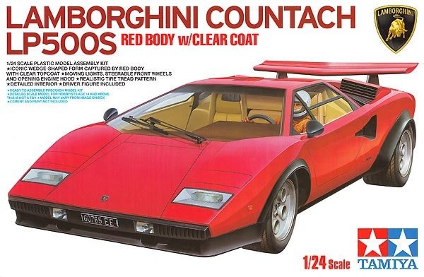 Tamiya 25419 Lamborghini Countach LP500S Red Body w/Clear Coat 1/24