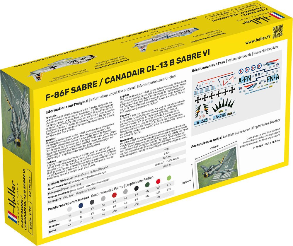 Heller 80277 F-86F SABRE / CANADAIR CL-13 B SABRE VI 1/72 – imagen 2