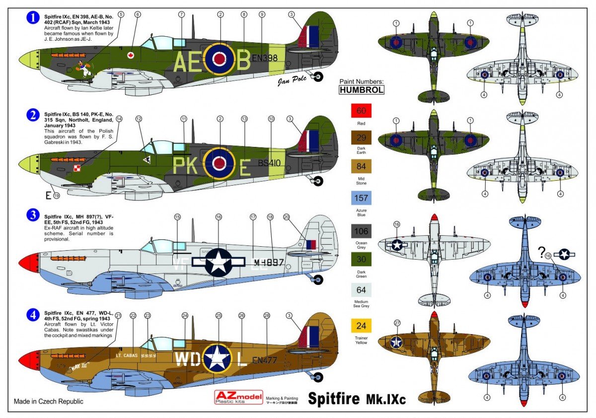 Maquette AZ AZ7392 Supermarine Spitfire Mk.IXc « Empennages précoces » (1/72) – image 2