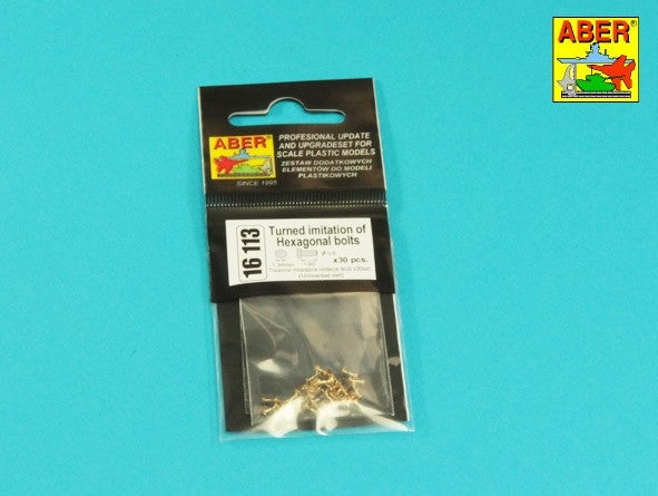Aber 16113 Turned Hexagonal bolts (1.34x1.60mm) x 30 pcs