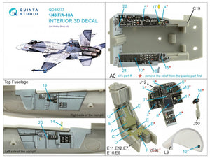 Quinta Studio QD48277 F/A-18А 3D-Printed &amp;amp; coloured Interior on decal paper (HobbyBoss) 1/48 – imagen 2