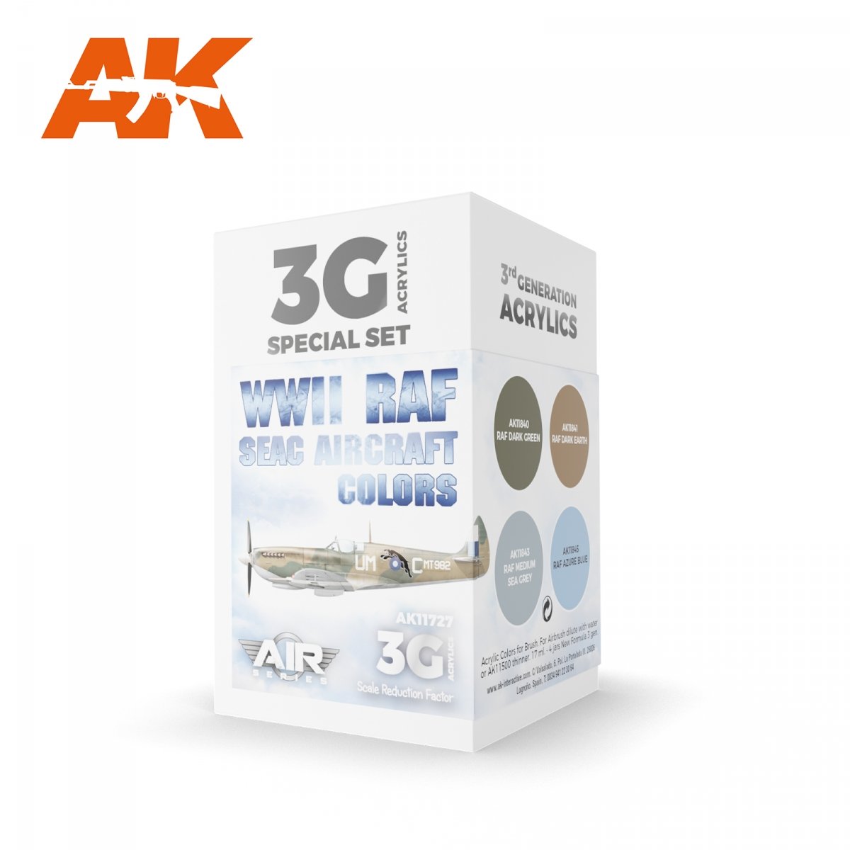 AK Interactive AK11727 WWII RAF SEAC AIRCRAFT COLORS 4x17 ml