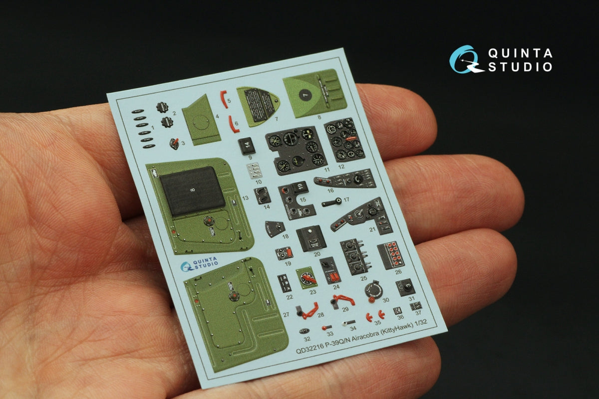 Quinta Studio QD32216 P-39Q/N Airacobra 3D-Printed coloured Interior on decal paper (KittyHawk) 1/32 – Bild 3
