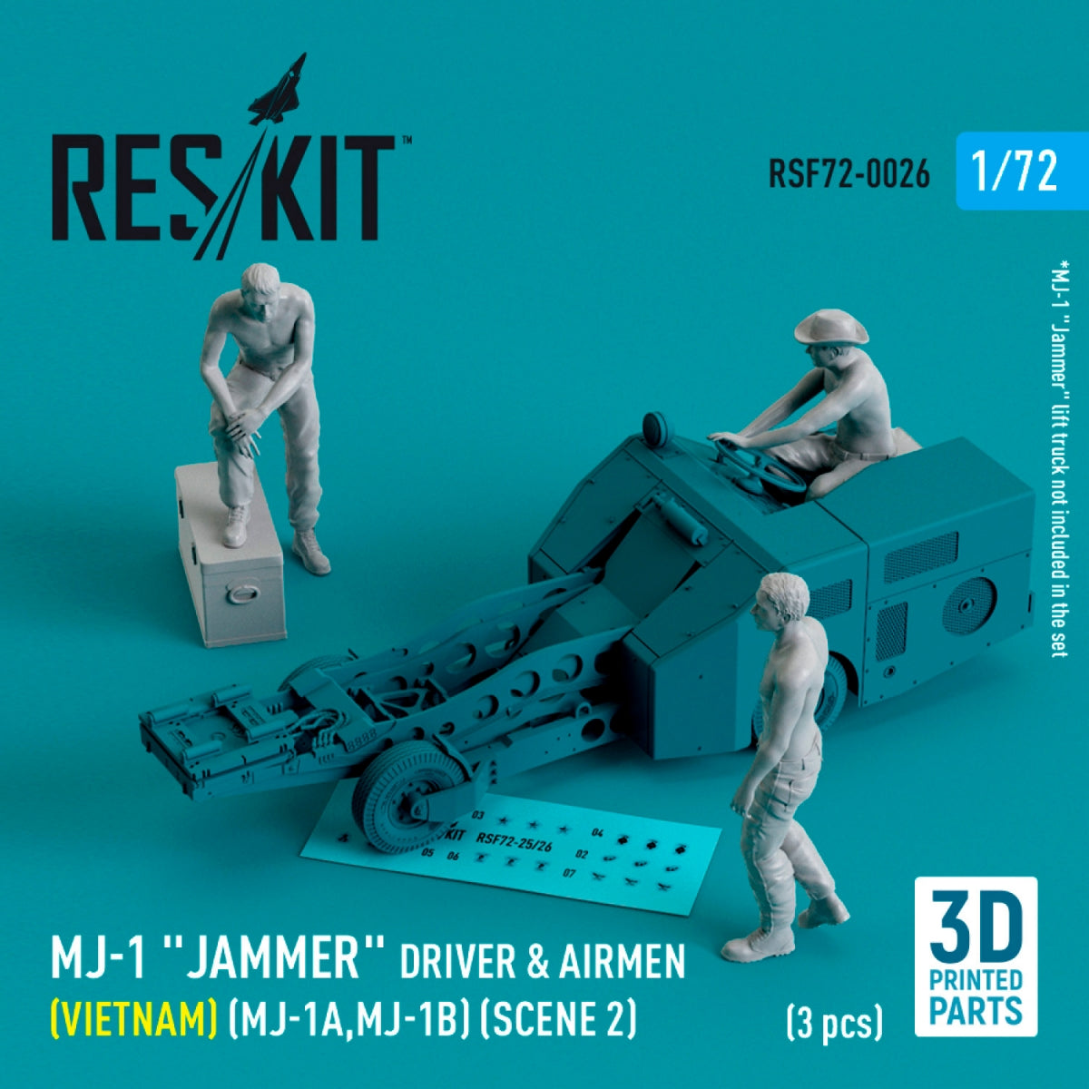 RESKIT RSF72-0026 Pilotes de brouilleur MJ-1 (Vietnam) (MJ-1A, MJ-1B) (scène 2) (3 pièces) (Impression 3D) 1/72