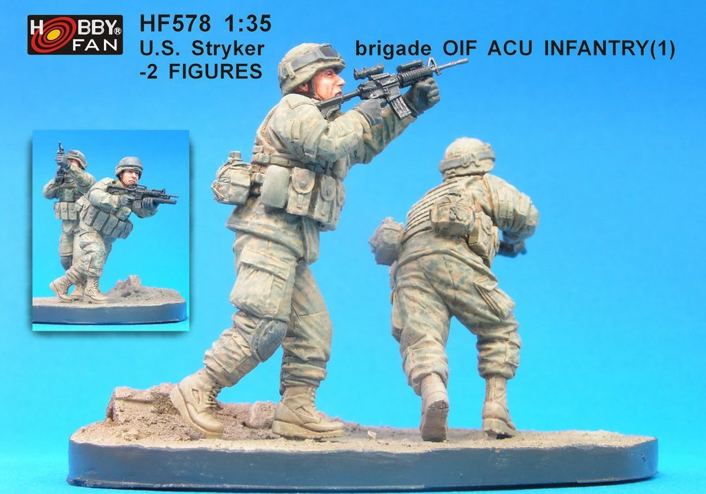 Hobby Fan HF578 US Stryker brigade OIF ACU INFANTRY(1)-2 FIGURES