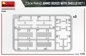 MiniArt 35398 7.5cm PaK40 AMMO BOXES WITH SHELLS SET 1 1/35 – immagine 4