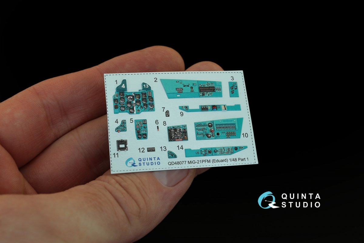 Quinta Studio QD48077 MiG-21PFM 3D-Printed &amp;amp; coloured Interior on decal paper (for Eduard kit) 1/48 – imagen 3