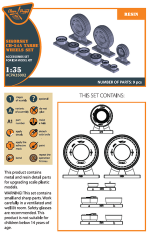 Clear Prop! CPA35002 CH-54A Tarhe wheels set for ICM kit 1/35 – immagine 2