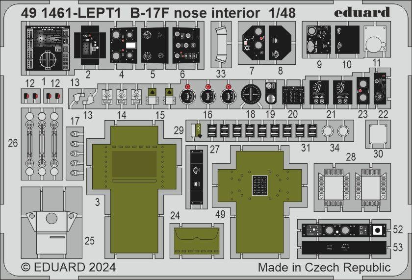 Intérieur du nez du B-17F Eduard 491461, échelle 1/48