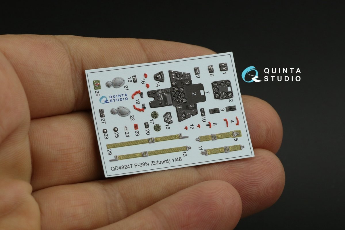 Quinta Studio QD48247 P-39 3D-Printed &amp;amp; coloured Interior on decal paper ( Eduard ) 1/48 – imagen 12
