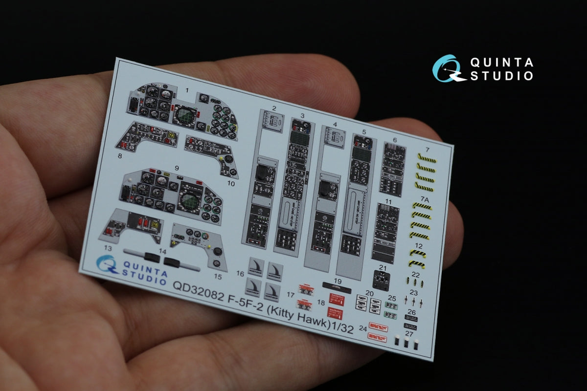 Quinta Studio QD32082 F-5F-2 3D-Printed coloured Interior on decal paper (KittyHawk) 1/32 – Bild 3