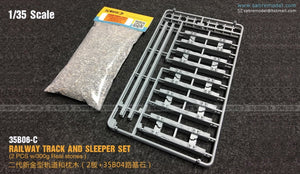Sabre 35B06-C RAILWAY TRACK AND SLEEPER SET (2 PCS w/300g Real stones) 1/35 – Bild 2