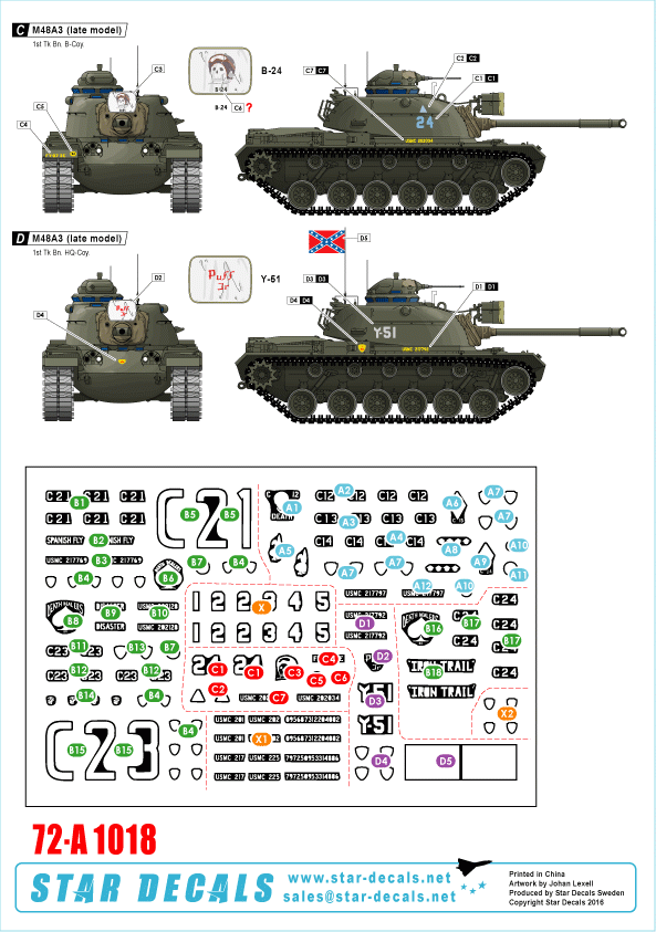 Star Decals 72-A1018 M48A3 Late model 1/72 – zdjęcie 2