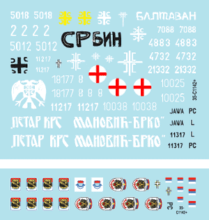Star Decals 35-C1142 Serbian (SVK and VRS) M18 Hellcat, M36B2 Jackson, M84, PT-76B, BTR-50PK, M53/59 Praga SPAAG 1/35 – Bild 3