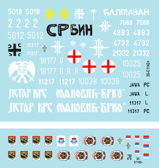 Star Decals 35-C1142 Serbian (SVK and VRS) M18 Hellcat, M36B2 Jackson, M84, PT-76B, BTR-50PK, M53/59 Praga SPAAG 1/35 – Bild 3