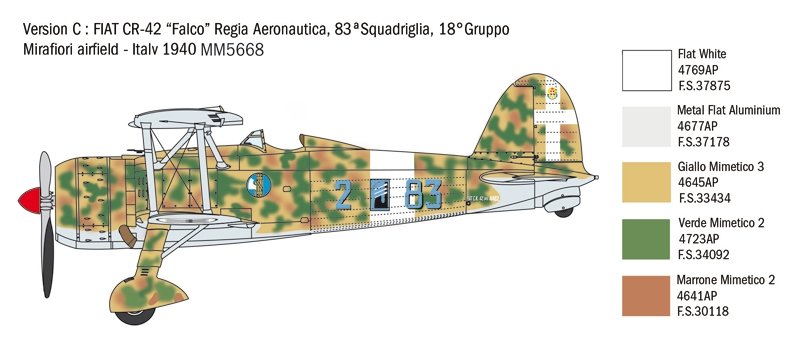 Italeri 2801 FIAT CR.42 Falco 1/48 – immagine 7