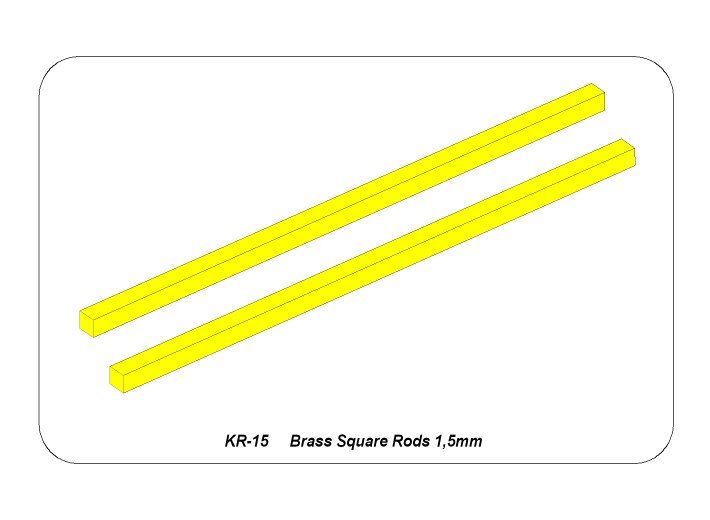 Aber KR-15 Kwadratowe pręty mosiężne 1,5 mm długość 245mm x 2 szt. / Brass square rods 1,5 mm length 245mm x2 pcs. – imagen 5