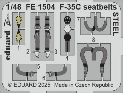 Ceintures de sécurité Eduard FE1504 F-35C en acier Tamiya 1/48