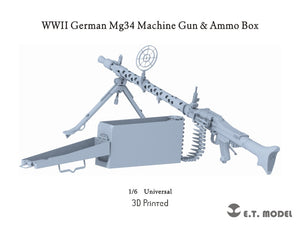 ET Model P06-002 WWII German Mg34 Machine Gun Ammo Box (3D Printed) 1/6