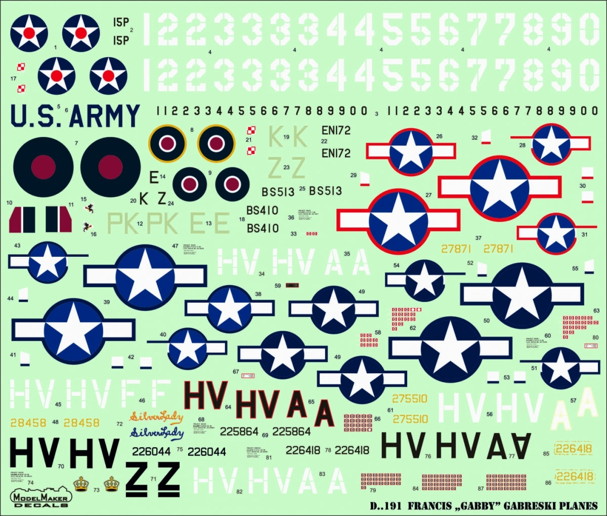ModelMaker Decals D48191 Francis „GABBY” Gabreski planes part I 1/48 – imagen 2