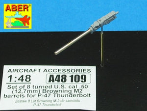 Aber A48 109 Ensemble de 8 canons Browning M2 US de calibre .50 (12,7 mm) tournés pour P-47 Thunderbolt (1/48) – image 5