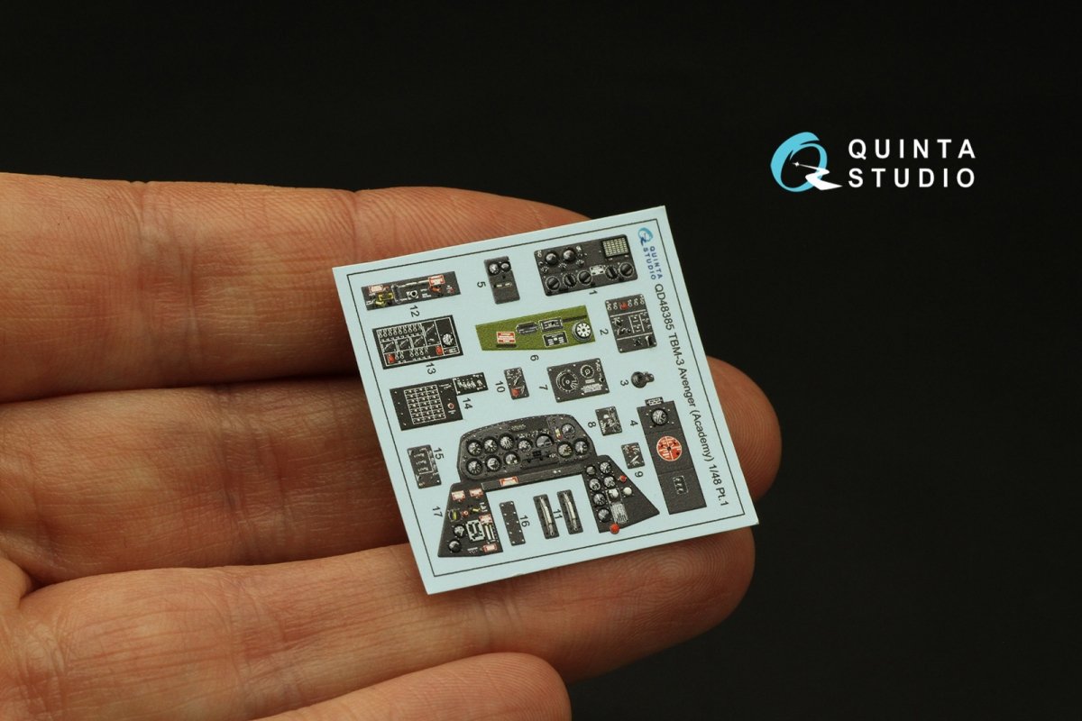Quinta Studio QD48385 TBM-3 Avenger 3D-Printed &amp;amp; coloured Interior on decal paper (Accurate miniatures/Academy) 1/48 – imagen 3