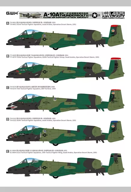 Great Wall Hobby L4825 A-10A Thunderbolt II Close Air Support Attack Aircraft 1/48 – imagen 2