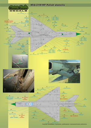 ModelMaker Decals D48020 MiG-21PFM/M/MF/bis/UM Polish stencils 1/48 – zdjęcie 3