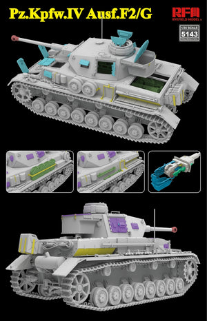 Rye Field Model 5143 Pz.Kpfw.IV Ausf.F2/G w/Engine &amp;amp; workable tracks 1/35 – imagen 2