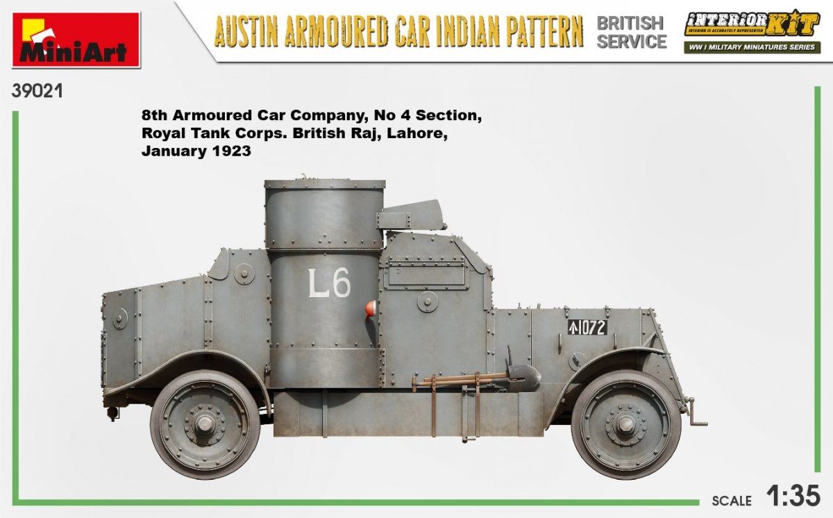 Miniart 39021 Voiture blindée Austin, modèle indien. Service britannique. Maquette intérieure 1/35 – image 14